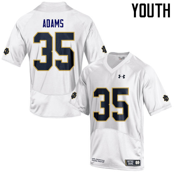 Youth #35 David Adams Notre Dame Fighting Irish College Football Jerseys Sale-White